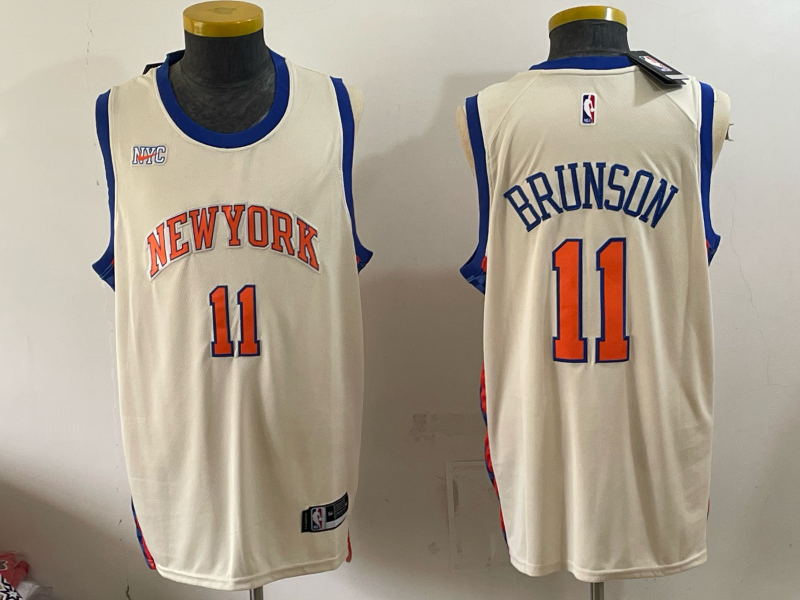 Men New York Knicks #11 Brunson cream 2026 Nike NBA jersey 0702003
